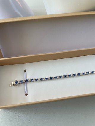 Bracciale Tennis Zirconi Blu e Bianchi