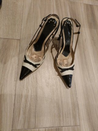 Zapatos de tacón | negros y beige | 36