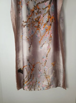 Vestido largo kaftan estampado jardín japonés