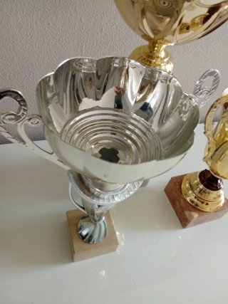 Set 3 Coppe Trofeo Oro Argento