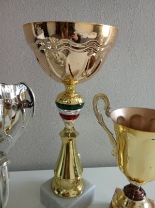 Set 3 Coppe Trofeo Oro Argento