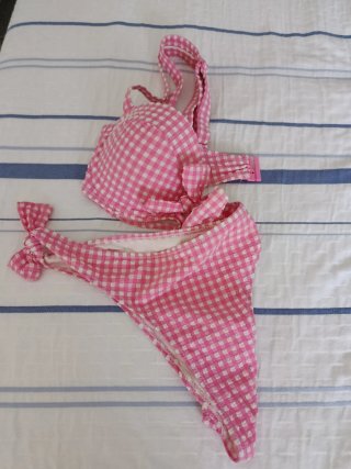 Bikini cuadros rosa