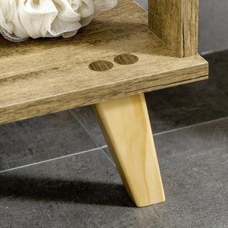 Mueble De Baño Moderno Con Armario, Cajón Y Estantes De Madera, Mueble De Baño Multiusos Ahorra Espacio Con Base Elevada, 50X30X89 Cm, Blanco