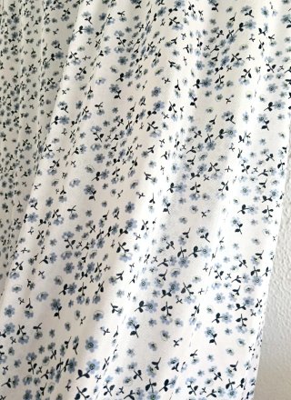 Camisón mujer floral blanco azul manga corta XXL