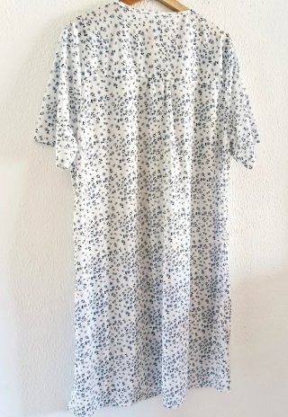 Camisón mujer floral blanco azul manga corta XXL