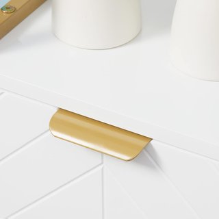 Mobile da Bagno, Colonna da Bagno con Cassetto, Armadio e Mensola in Legno e Metallo, 30X30X105Cm, Bianco