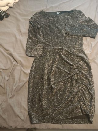 Vestido Esprit Negro y Plateado Talla S