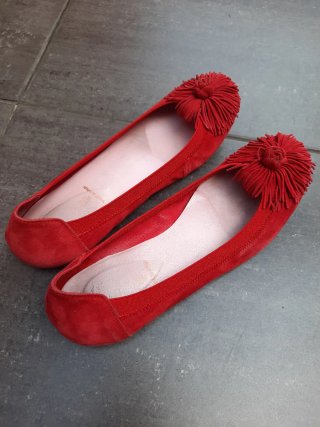 Bailarinas Nubuck Rojas T38