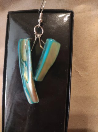 Pendientes turquesa largos sin marca