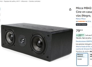 Altavoz central Micca MB42-C para cine en casa