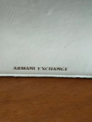 Borsetta Armani Exchange bianca in pelle