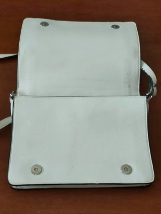 Borsetta Armani Exchange bianca in pelle