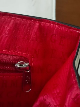 Borsetta Armani Exchange bianca in pelle