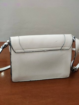 Borsetta Armani Exchange bianca in pelle
