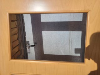 Puerta de paso acristalada madera
