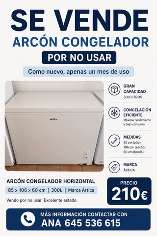 Arcón Congelador Horizontal Ártica 300L
