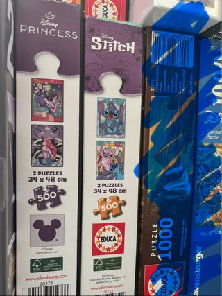2 Puzzles Disney 500 piezas Princesas y Stitch