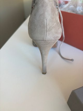 Zapatos Rebeca Sanver Talla 37 1/2 Beige/Plata