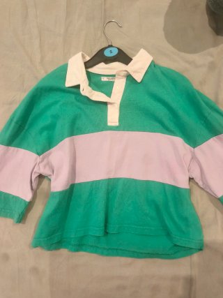 Pull&Bear Sudadera Verde y Lila Talla S 2000
