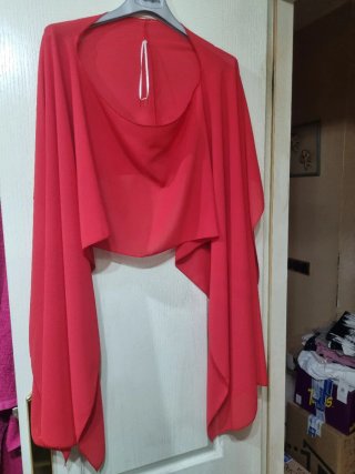 Vestido fiesta flecos y estola