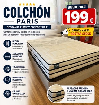 Colchon ergonomico doble cara. Financiación 100%