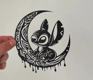Lámina decorativa Stitch Luna