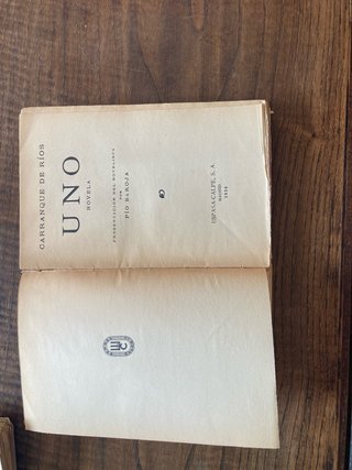 Uno, novela de Carranque de Ríos 1 ed. 1934