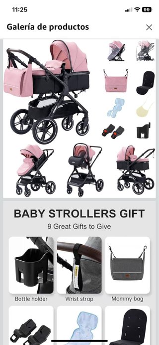 Carrito de bebé rosa