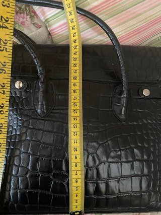 Borsa a spalla donna ecopelle nera effetto coccodr