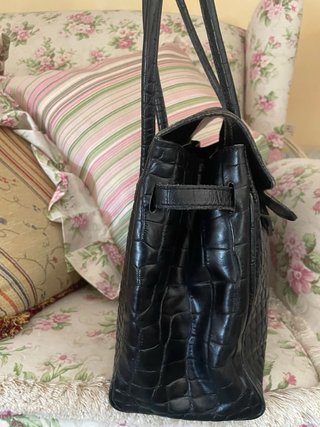 Borsa a spalla donna ecopelle nera effetto coccodr