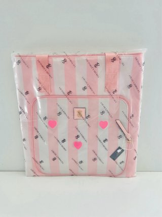 Bolso Grande Victoria's Secret Rayas Rosas y Blanc