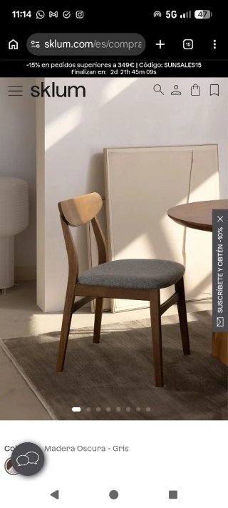 6 Sillas Comedor de madera Sklum