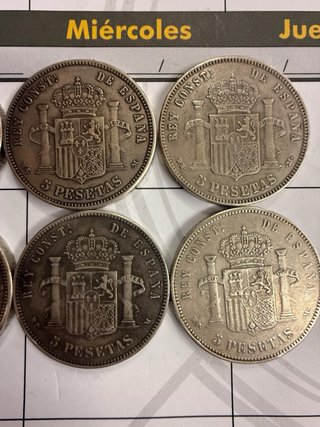 Lote 7 Monedas Alfonso XIII Réplica 1889