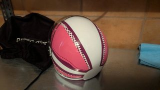 Casco de Moto Jet Helix Vintage II (Rosa/Blanco)