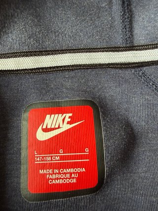 Sudadera original Nike Tech Azul, Talla L niño. O