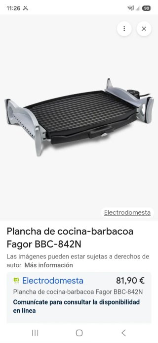 Plancha Grill Fagor Eléctrica