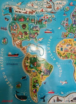 Puzzle Magnético Mapa del Mundo Janod