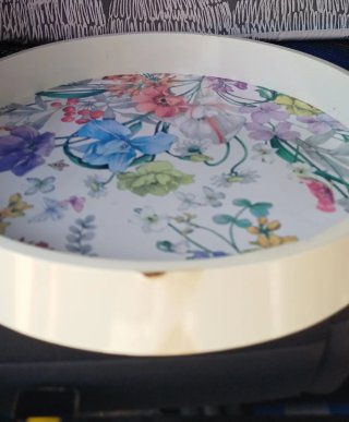 Bandeja Zara Home floral redonda