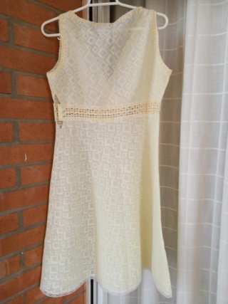 Conjunto lencería camisón y bata amarillo