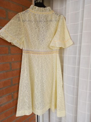 Conjunto lencería camisón y bata amarillo