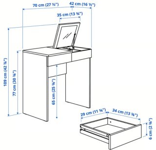 Tocador Ikea Blanco con Espejo