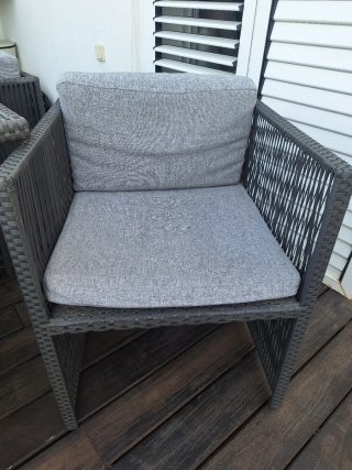 Mesa Terraza + 4 Sillas Fibra Sintética