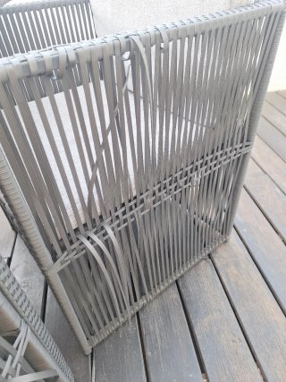 Mesa Terraza + 4 Sillas Fibra Sintética