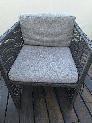 Mesa Terraza + 4 Sillas Fibra Sintética