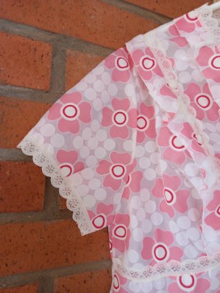 Camisón verano antiguo flores rosa