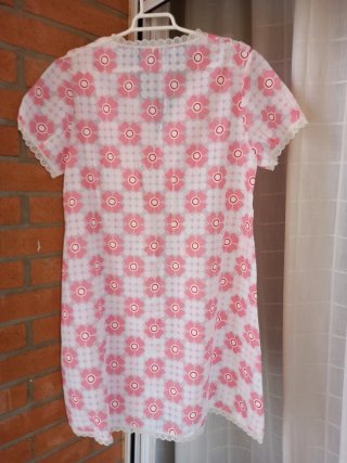 Camisón verano antiguo flores rosa