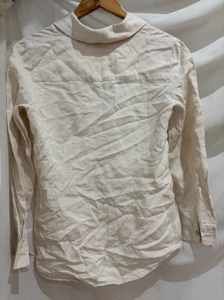 Camisa Lino Hombre Beige
