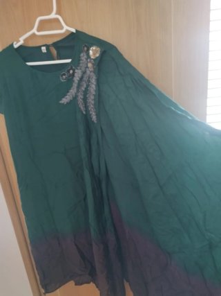 Vestido hindú verde y morado talla 44