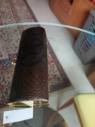 Bolso cartera fiesta mujer marrón y dorado