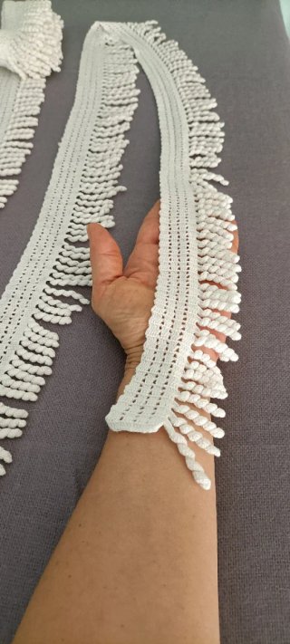 Fleco artesanal crochet blanco